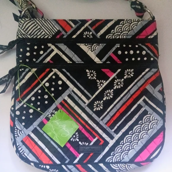 Vera Bradley Triple Zip Hipster Crossbody Bag Northern Stripes NWT $58 - Picture 3 of 7